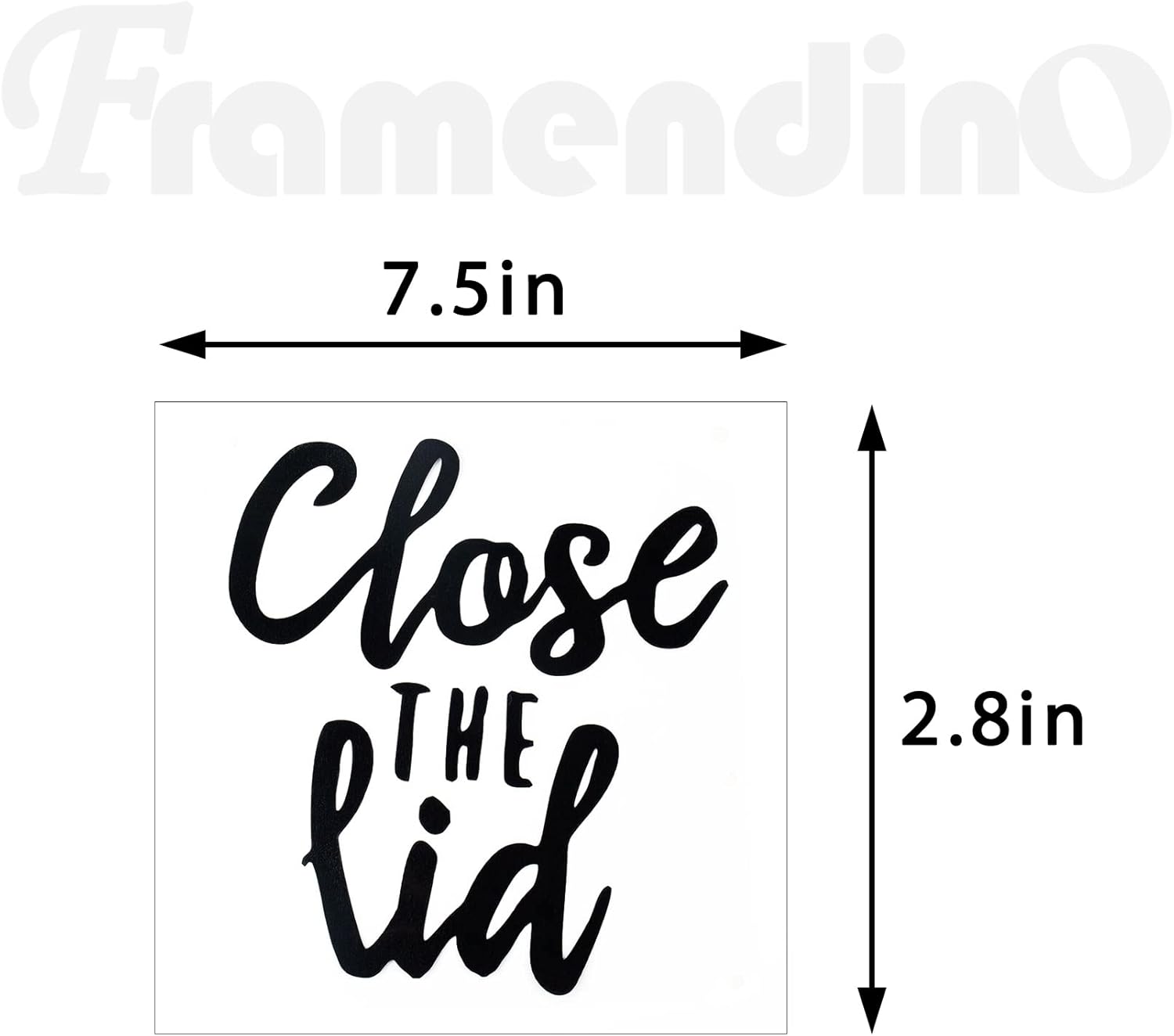 Framendino, 4 Pack Funny Toilet Seat Stickers Flush and Close Lid Decals Sign for Home Bathroom