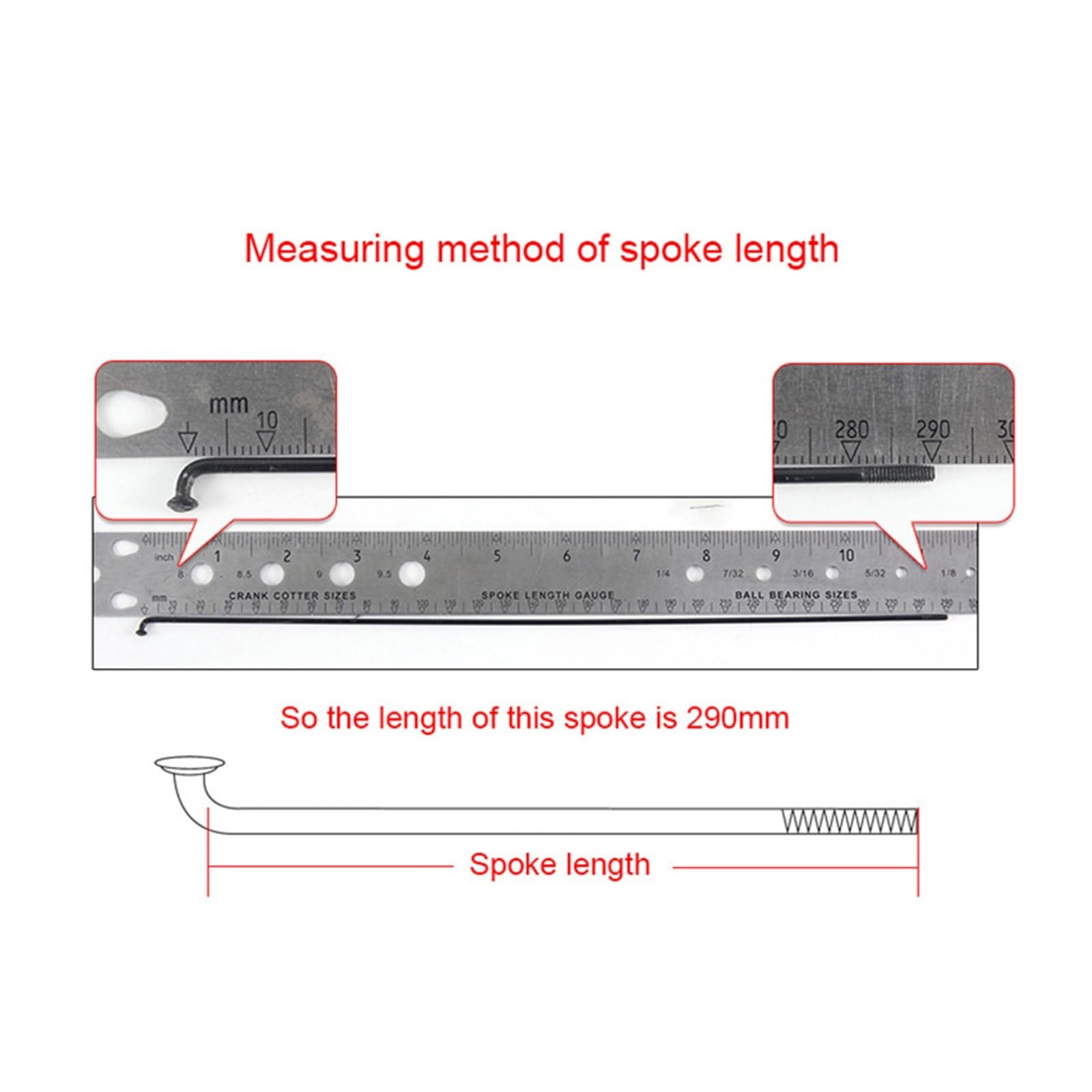 NKVDEX Fahrradspeichen Fahrrad-Speichen, 36 Stück, Draht mit Nippeln for 26/27,5/29 Zoll Räder, Rennrad, 45# Stahl, hochfeste Regenbogen-Speichen(235mm Black- White)
