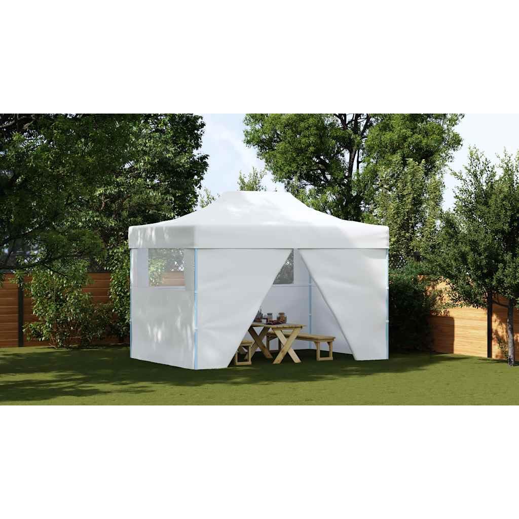 Składany Namiot Imprezowy 4 Ściany 280x410x315 cm Stal | Tkanina Oxford 600D, Powłoka PVC, Wodoodporny Dach, Przezroczyste Okna, Łatwy Montaż