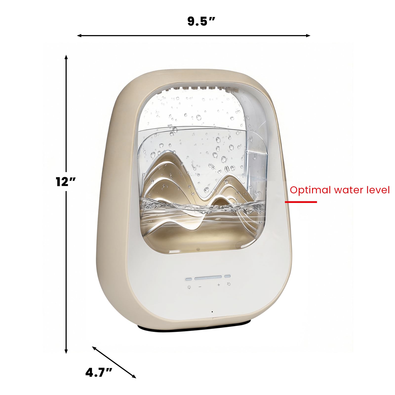 Rain Drop - Macchina per il rumore bianco con suoni realistici della pioggia, umidificatore per terapia del sonno, altoparlante Bluetooth, luce ambientale e diffusore di aromi per camera da letto