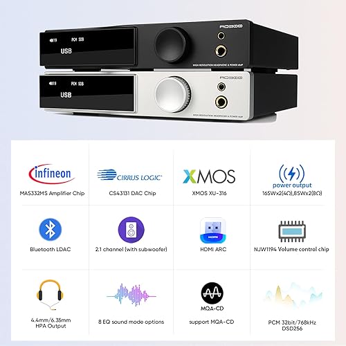 Miniatura 2 de SMSL A300 165W* 2 Bluetooth 5.0 2.1 Interfaz del sistema de audio y parámetros Amplificador de potencia