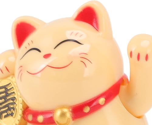 Miniatura 8 de Naroote Chinese Cat Decoration, Eco Friendly Plastic Chinese Lucky Cat Vivid Expression Symbol of Wealth Solar Waving Arm Energy Saving for Shop