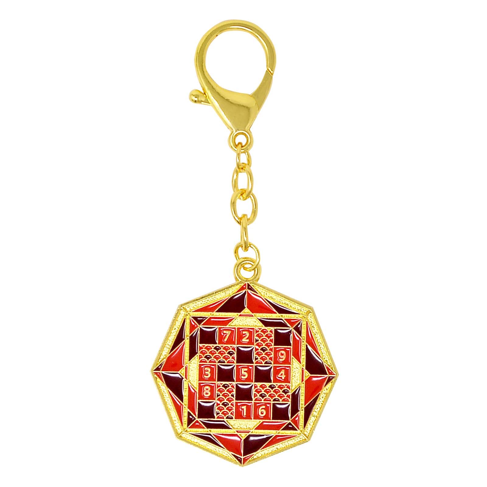 Juanxian Unisex Gold Fengshui Ho Tu Enhancer With Qi Lin Keychain W4954