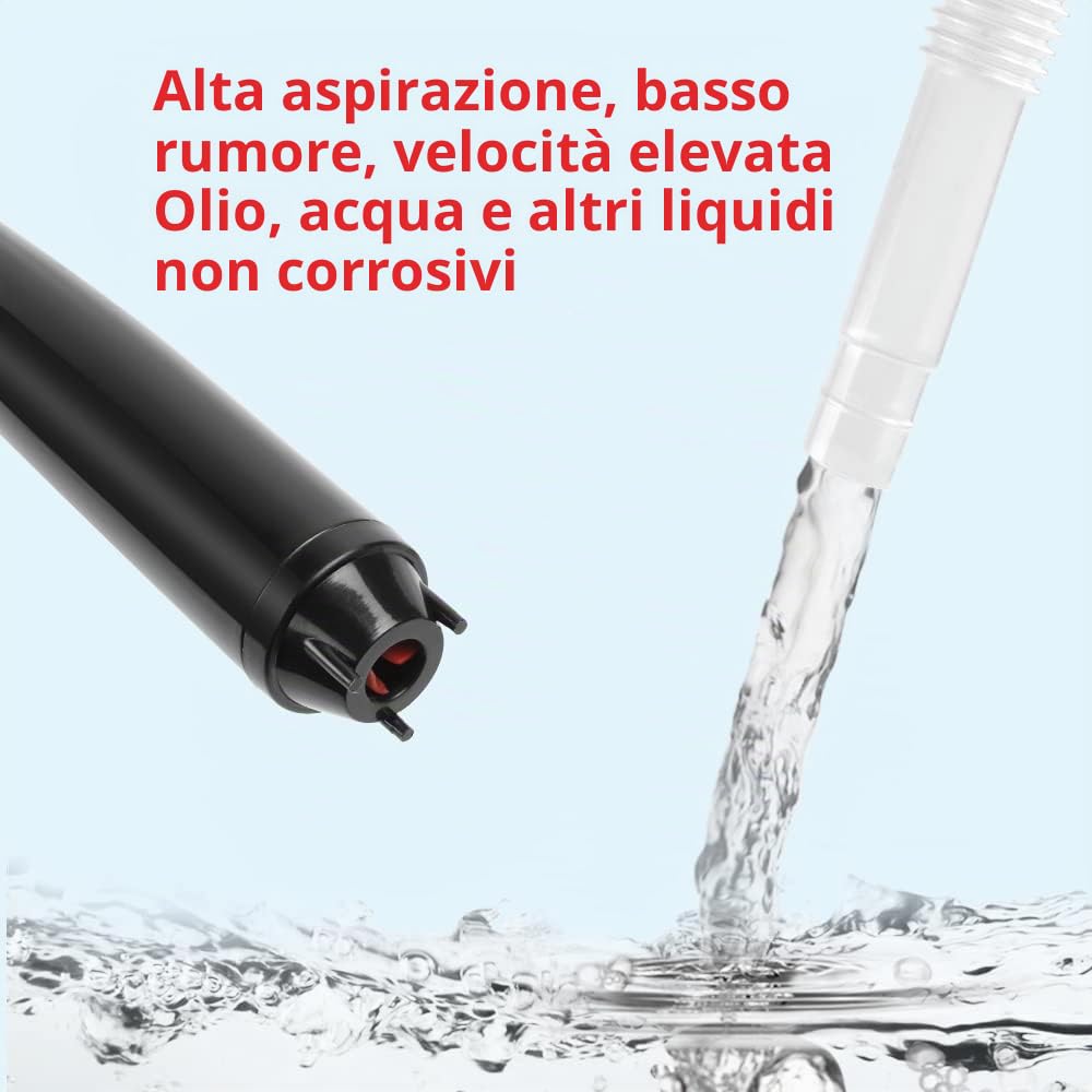 flintronic Pompa Manuale per Trasferimento di Carburante, Portatile per Estrazione Olio, A Sifone, per Acqua, Benzina e Altri Liquidi, Funzionamento a Batteria