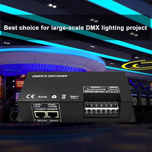 Miniatura 7 de Controlador LED DMX de alta potencia DMX 512 Decodificador Dimmer Driver DC12V-24V para led RGB tira o luces (4 canales)