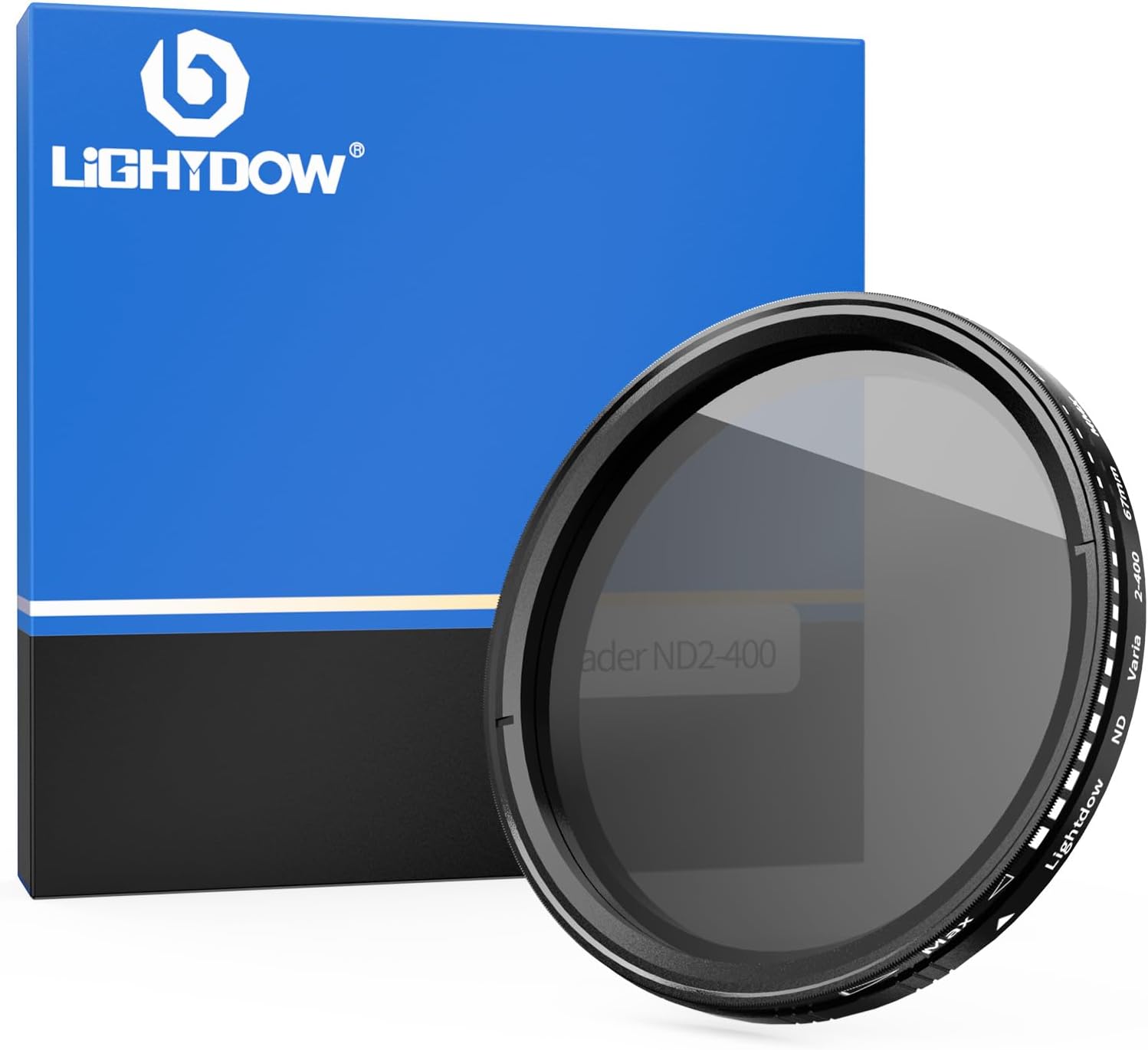Lightdow 72mm ND2-ND400 Variable ND Filter, Optical Glass, Water Repellent, Dirt-Proof, Landscape Photography, Video Filter, Dimming Filter for Camera Lens
