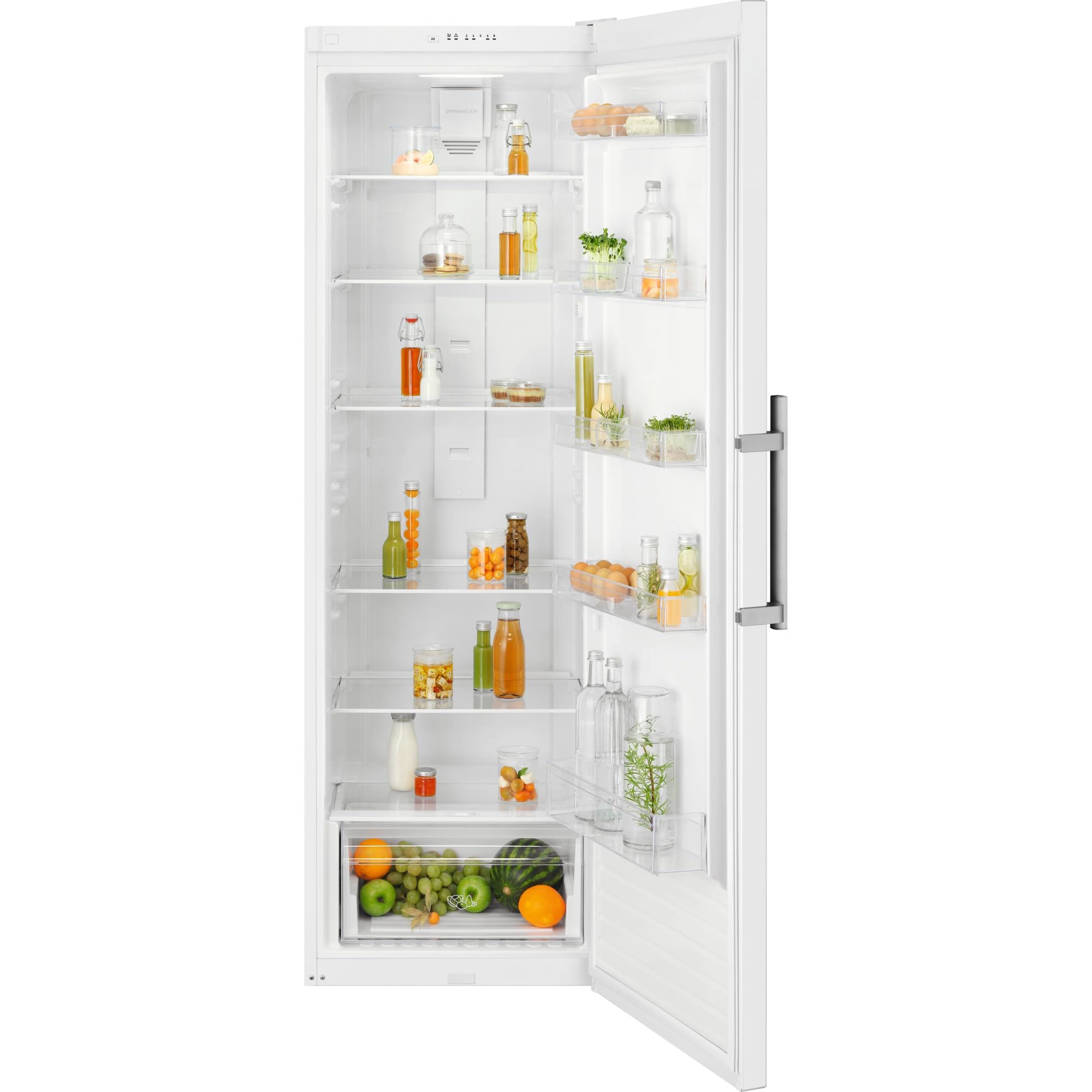 Elextrolux LRS3DE39W Frigorífico Combi, Libre Instalación, 396L, 186 cm, Dynamic Air, LowFrost, Cajón Extra Chill, Luces LED, Función Action Cool, Tirador Corto, Blanco, Clase E