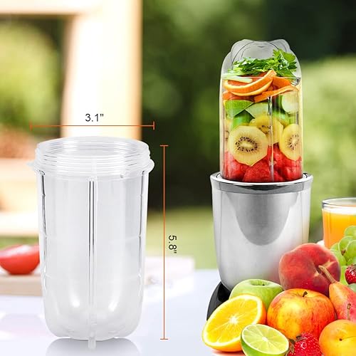 Miniatura 2 de Taza de repuesto, piezas de repuesto para taza alta y corta, para licuadora mágica de 250 W, transparente