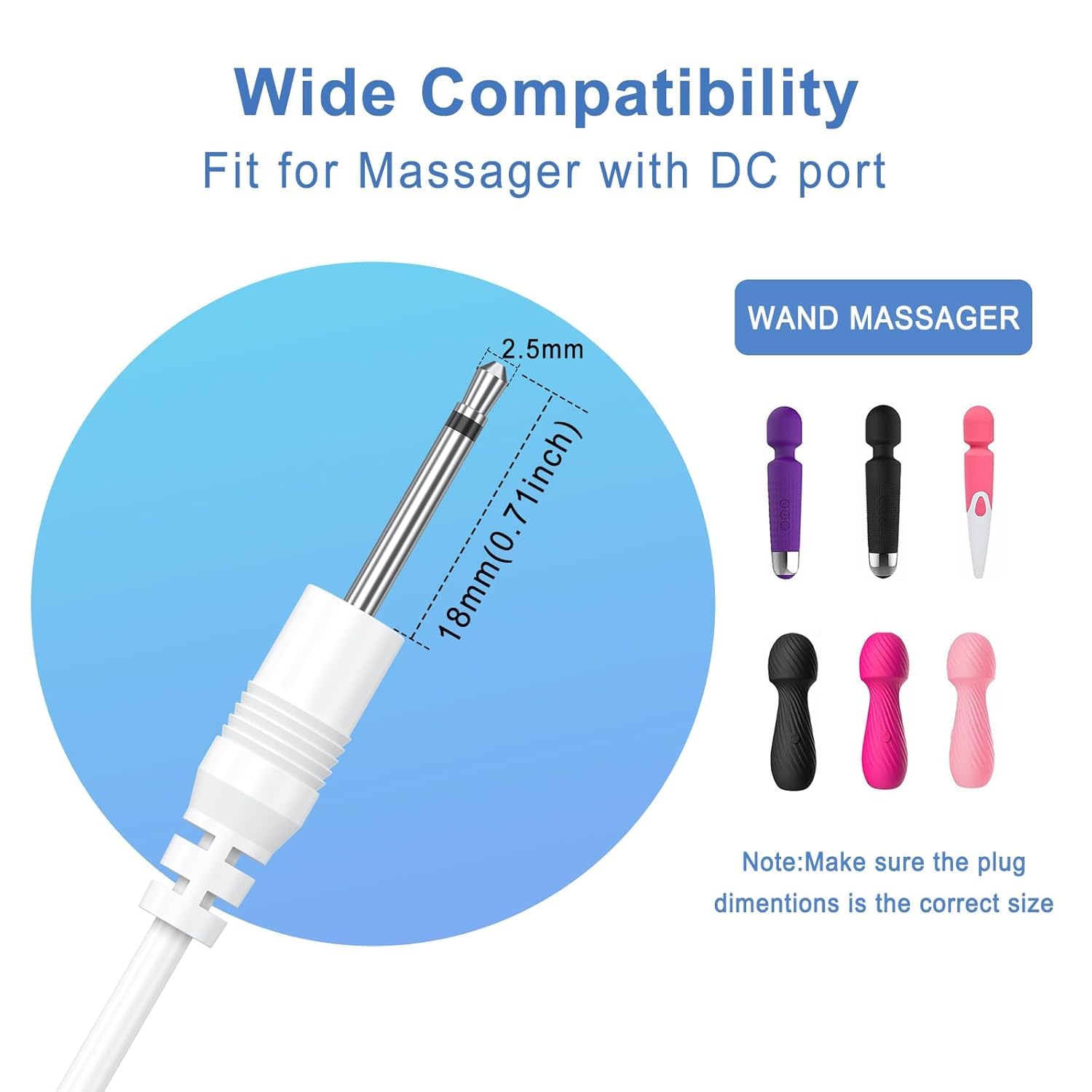 Vancle 2 Pack DC Charging Cable – USB to DC 2.5mm Fast Charger Cord for Beauty Instrument Charging Cable Massager Charger Cord