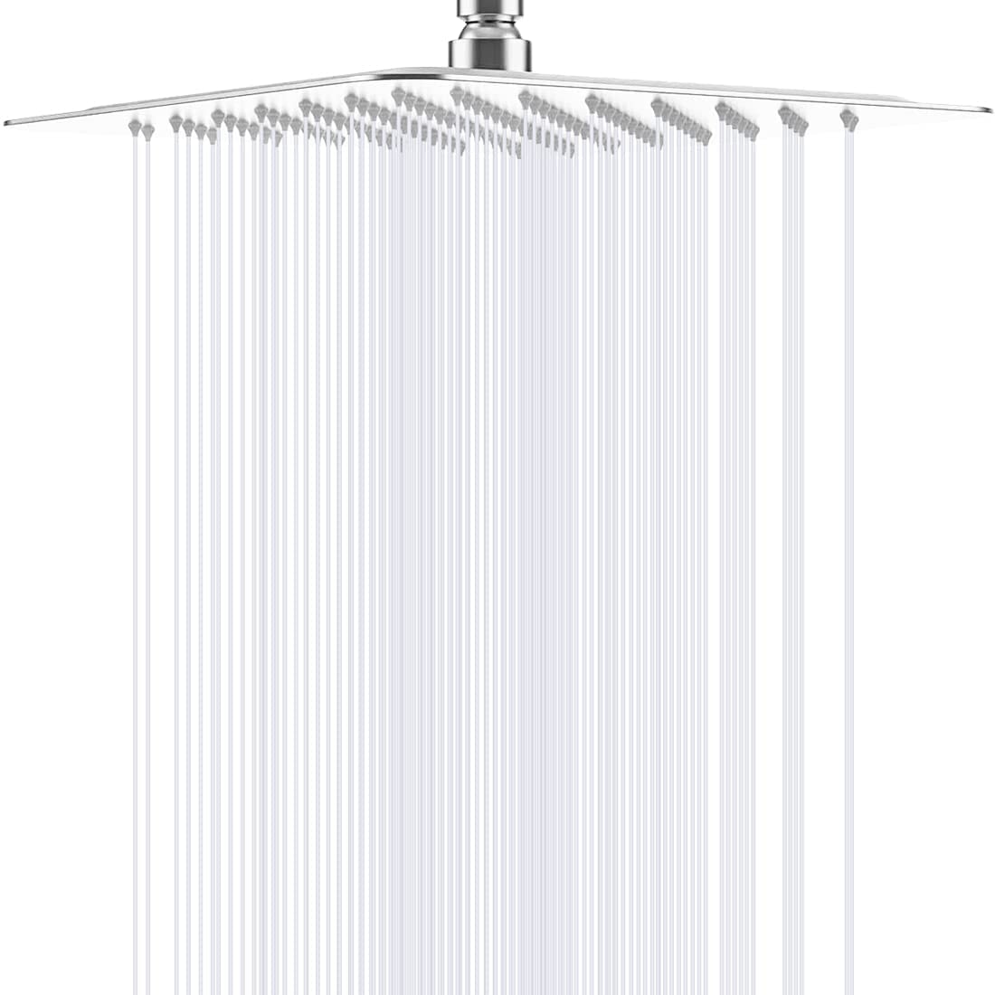KC BASH Square Overhead Shower Without Arm,SS-304 Grade 8x8 INCH, Chrome Finish