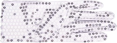 Miniatura 5 de PURFUN Guantes de baile de lentejuelas brillantes para adultos, disfraz de Halloween, guantes cortos con purpurina