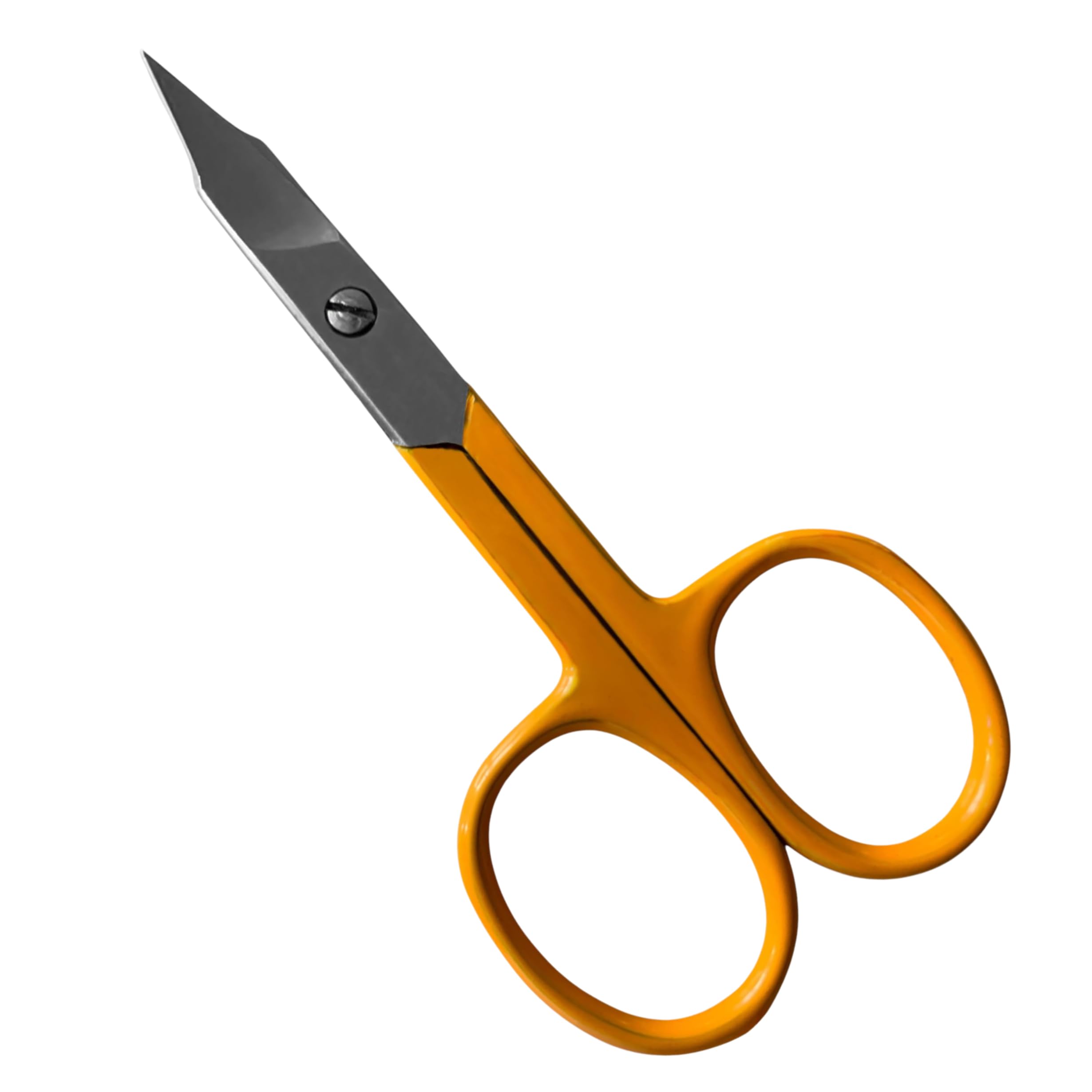 Asm Instruments Women's Multi Asm Premium Nail Scissors Curved Manicure Cuticle Scissors - Heavy Duty Cuticle Trimmer For Eyebrow, Beard & Nose Hair Trimming 3.75" - Ideal Christmas Gifts For & Men (Yellow)