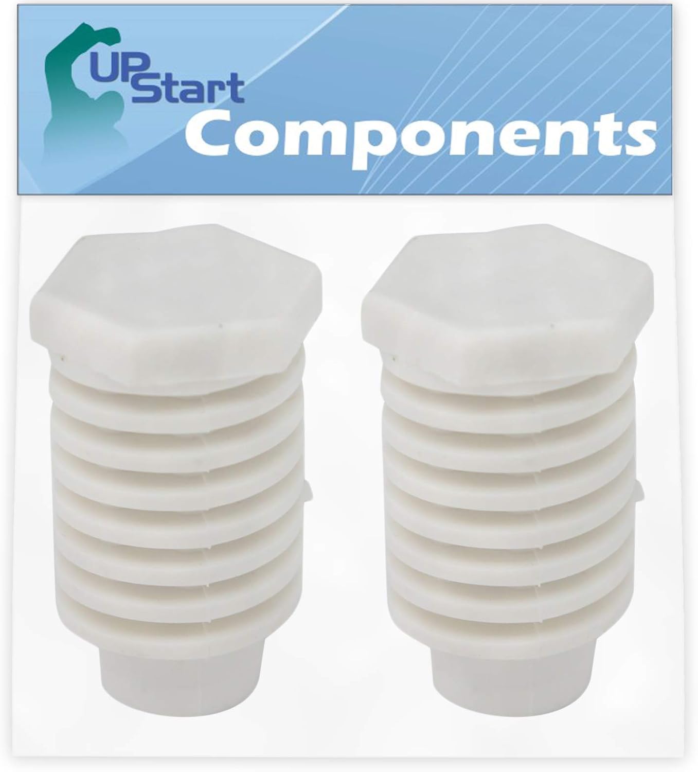 2-Pack 49621 Leveling Foot Replacement for Whirlpool WED4815EW1 Dryer - Compatible with 49621 Dryer Leveling Leg Foot - UpStart Components Brand
