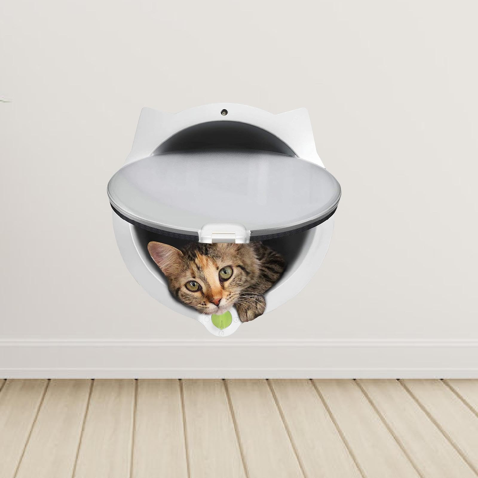 Colcolo Chatière pour Chats, Verrouillage à 4 Voies Chatière pour Chats, Chatière Remplacement Facile à Installer pour Chats et Petits Chiens, Facile à Installer, Taille Extérieure 26x8.5x31cm, Blanc