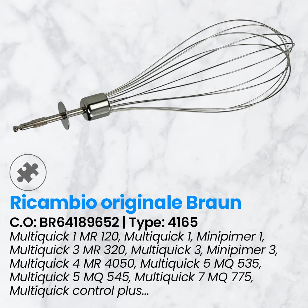 Anakel Home Fruste Frullatore di Ricambio BR64189652 Compatibili con Frullatore Minipimer Braun MR6500M | Aste di metallo, 200 x 4 mm
