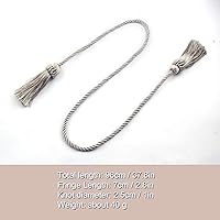 Vista 2 de Fenghuangwu Alzapaños de cortina decorativos hechos a mano con borla (plata, 4P)