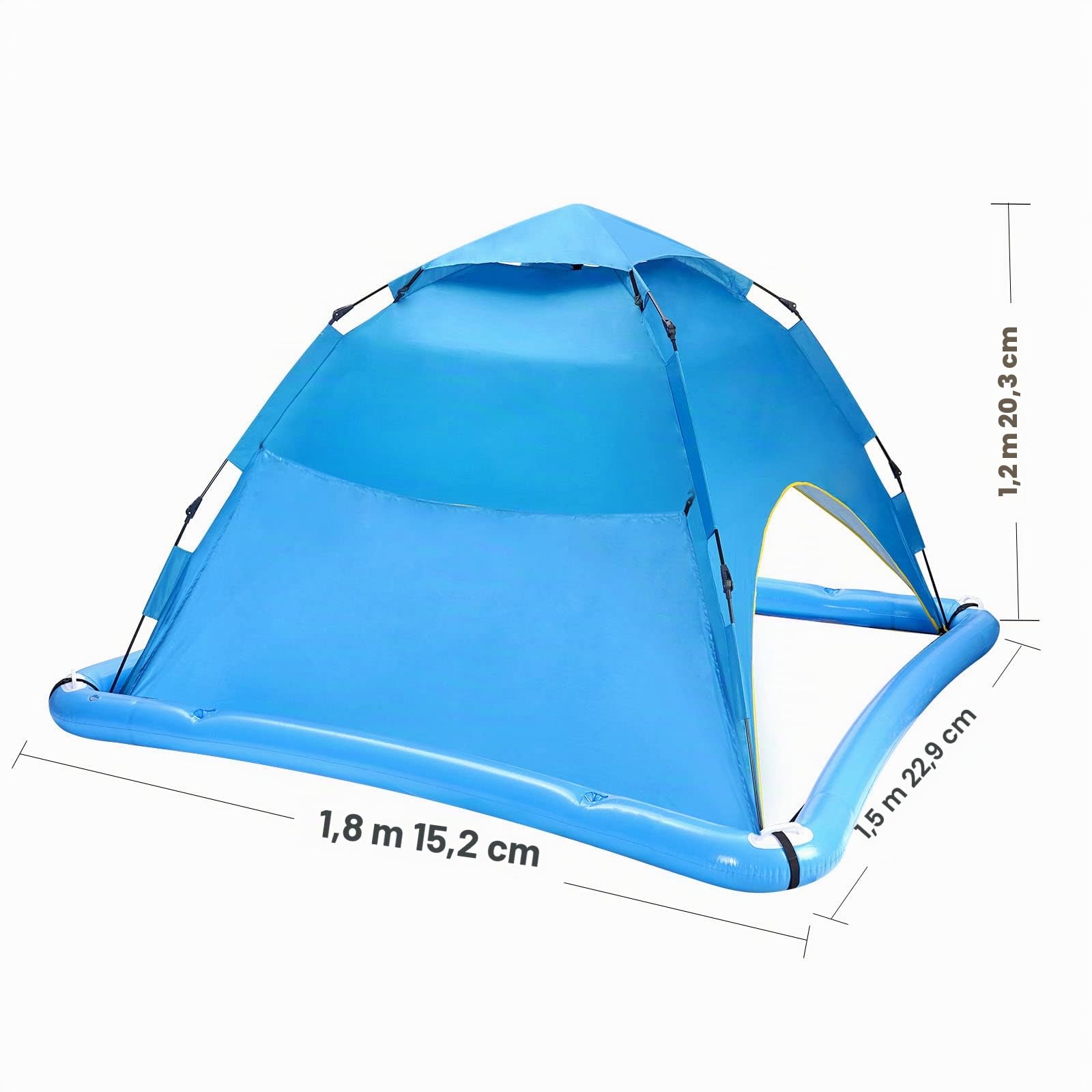 Sonnensegel für Schwimmbad, 2 Personen, automatisches Pop-Up-Pool, Spa, Sonnenschutz, UPF 50+, UV-Schutz und wasserdicht, schwimmendes Schattenzelt für Pool und See, mit Tragetasche (blau)