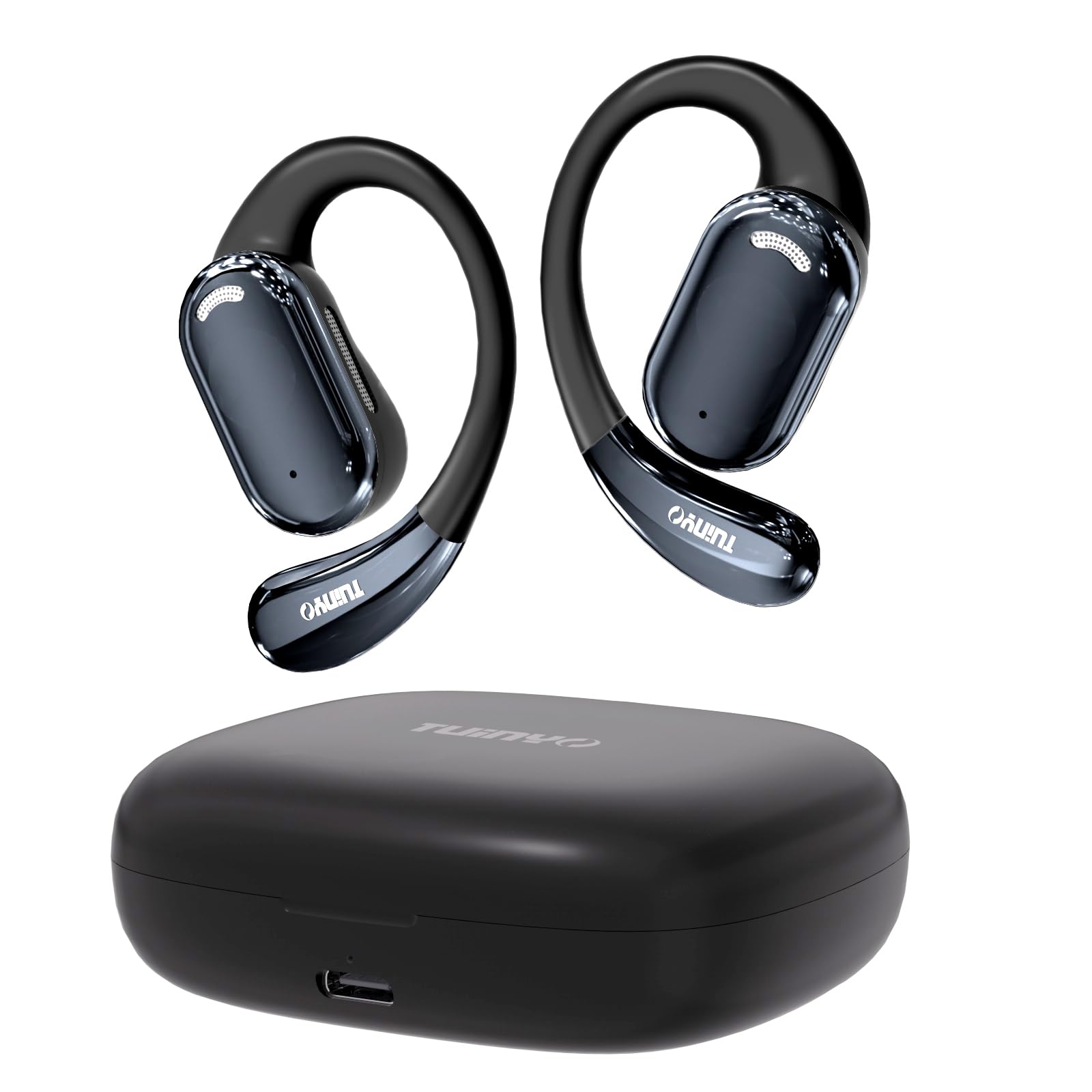 TUINYO True Wireless Ear Hooks, IPX5 Waterproof, Stable One-Step Bluetooth Connection with Long Transmission, 40hrs Longed Standby Time with 10hrs