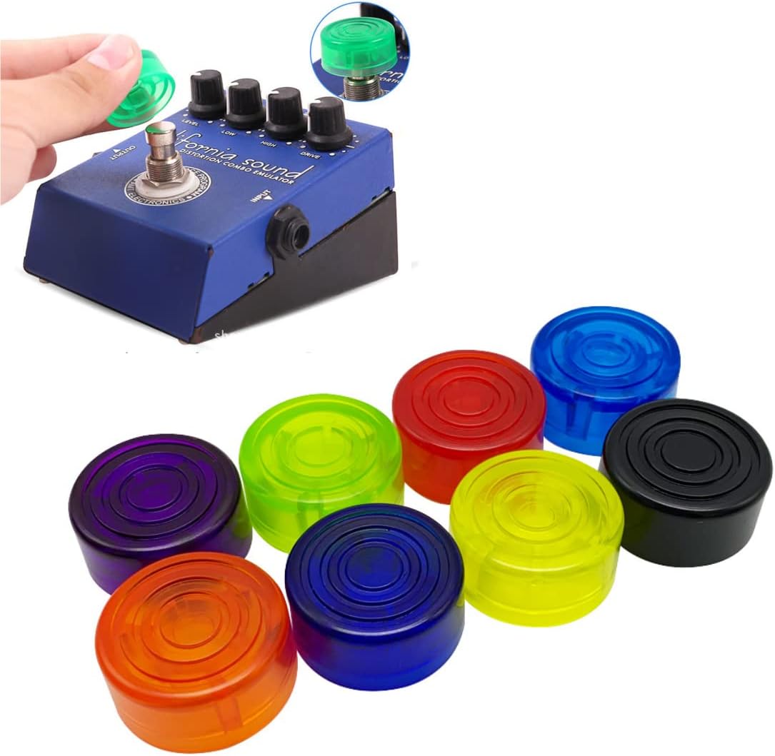8 Pack Guitar Effect Pedal Footswitch Toppers Foot Switch Cap Nail Topper Cover Protector for Compressor Guitar Pedal Guitar Looper Pedal Overdrive Guitar Pedals Modulation Pedal Effects Pedal