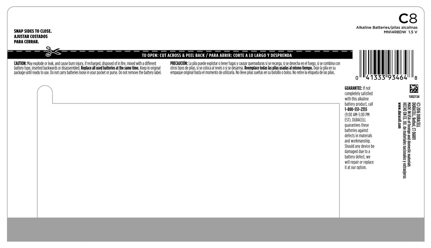 Duracell Coppertop C Alkaline Batteries, 8 Count