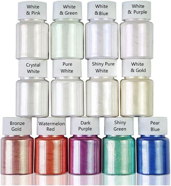 zhiwenCZW 13 Colors Aurora Resin Powder Mica Pearlescent Pigments Kit Colorants Resin Dye Epoxy Resin Color Toning Jewelry Making