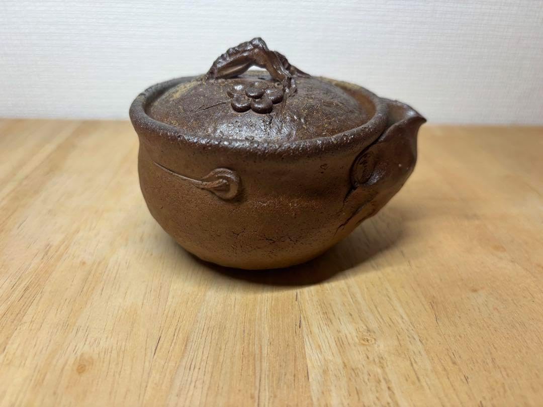 55.備前焼 宝瓶 登り窯 亀 かめ カメ 六角 手びねり 急須 55.備前焼 宝