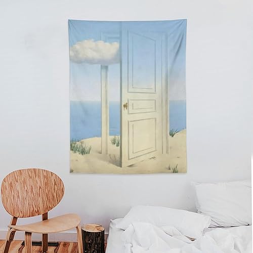 Miniatura 7 de Rene Magritte Painting (64) tapiz de pared, tapices de pergamino, pintura, imagen, sala de estar, decoración del hogar y dormitorio, 30 x 40 pulgadas