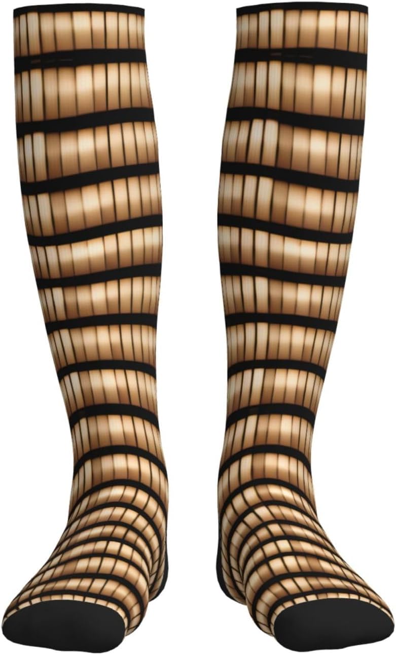 Wicker Woven Pattern Print Compression Running Socks For Men And Women Athletic Socks For Everyday Use Socks