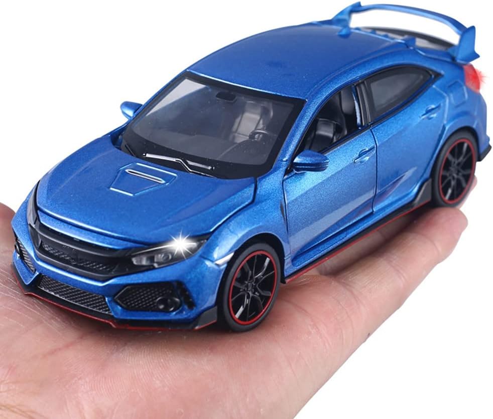 Alloy+ABS+Rubber 1:32 Model Car Diecast Sound & Light Gift for Honda Civic Type R Accessory