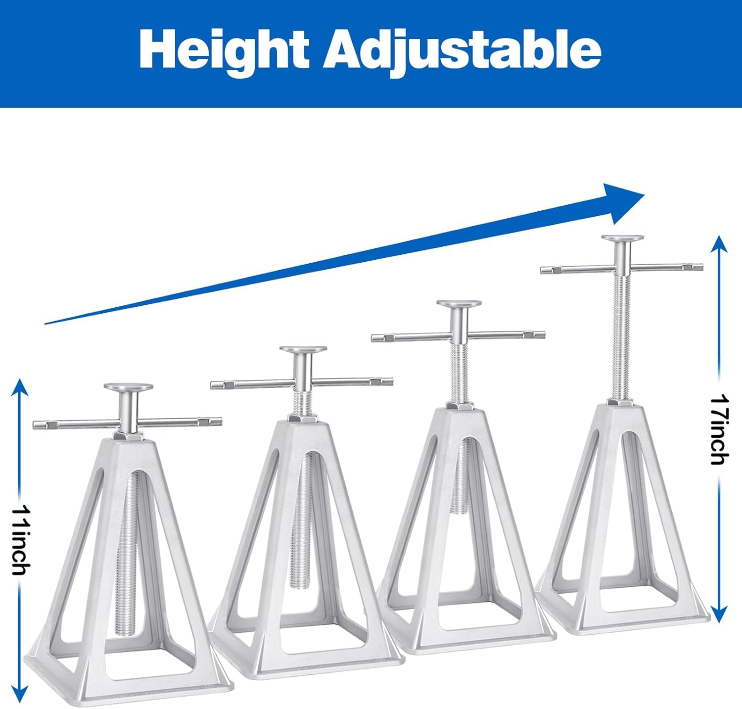 HEYOUTH 4 pcs Soportes de Aluminio para caravanas,Aluminio Marcos de Apoyo para remolques y caravanas, Soportes de Apoyo para caravanas de hasta 1000 kg
