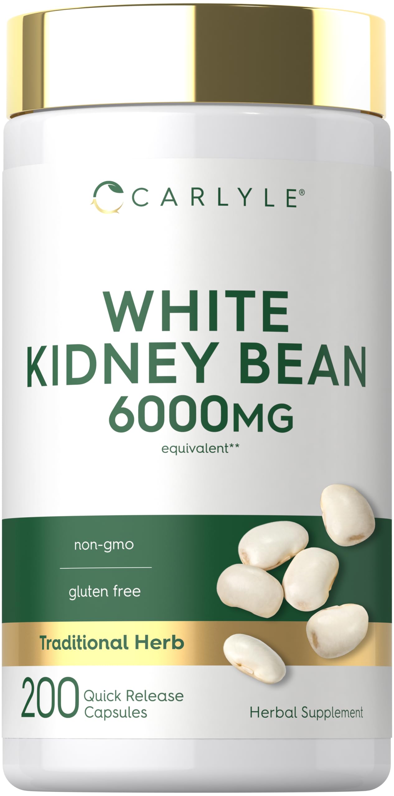 Carlyle White Kidney Bean | 200 Count | Non-GMO & Gluten Free Extract