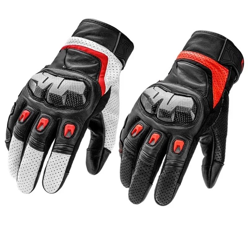 Guanti Moto Guanti da moto Touchscreen in pelle traspiranti interi protettivi for dita corsa Pit Bike Moto Enduro