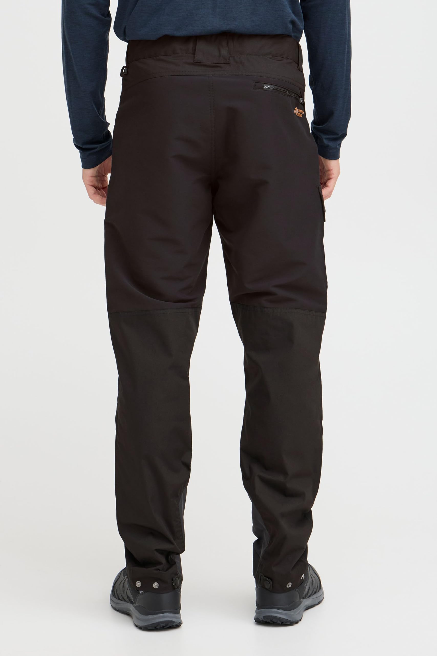 NBHoki Pantaloni da uomo per attività all'aria aperta, da trekking, elasticizzati, traspiranti, con chiusura in velcro regolabile, passanti per cintura con cerniera, Nero (1001), L