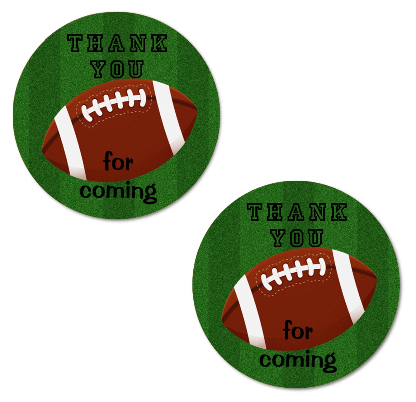 Amazon Com 40 Thank You Football Labels 2 Inch Big Round Glossy Stickers Great Stickers For Birthday Party Baby Shower Wedding Graduation Or Any Family Event Decorations Made In Usa Office Products
