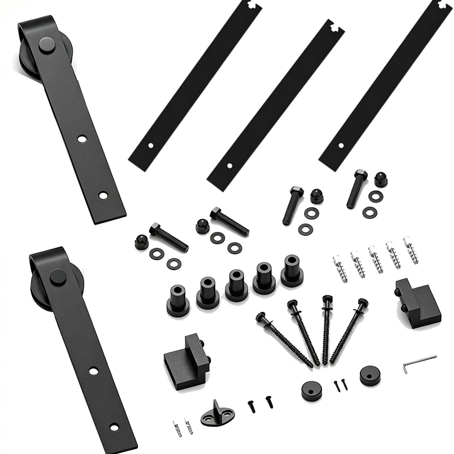 CelyToe Farmhouse Style Sliding Door Hardware, Durable Barn Door Track, Easy DIY Installation for Bathroom Kitchen and Living Room 1.5m/5ft