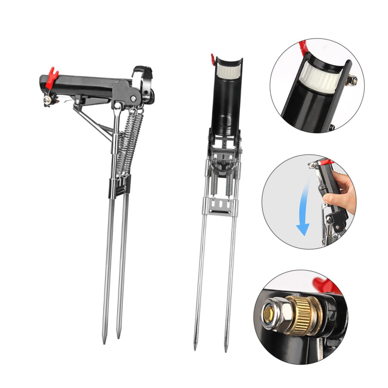 TOYANDONA Puesto De Pesca Soporte Automático para De Pescar Resorte para Aparejos De Pesca Lago o Río