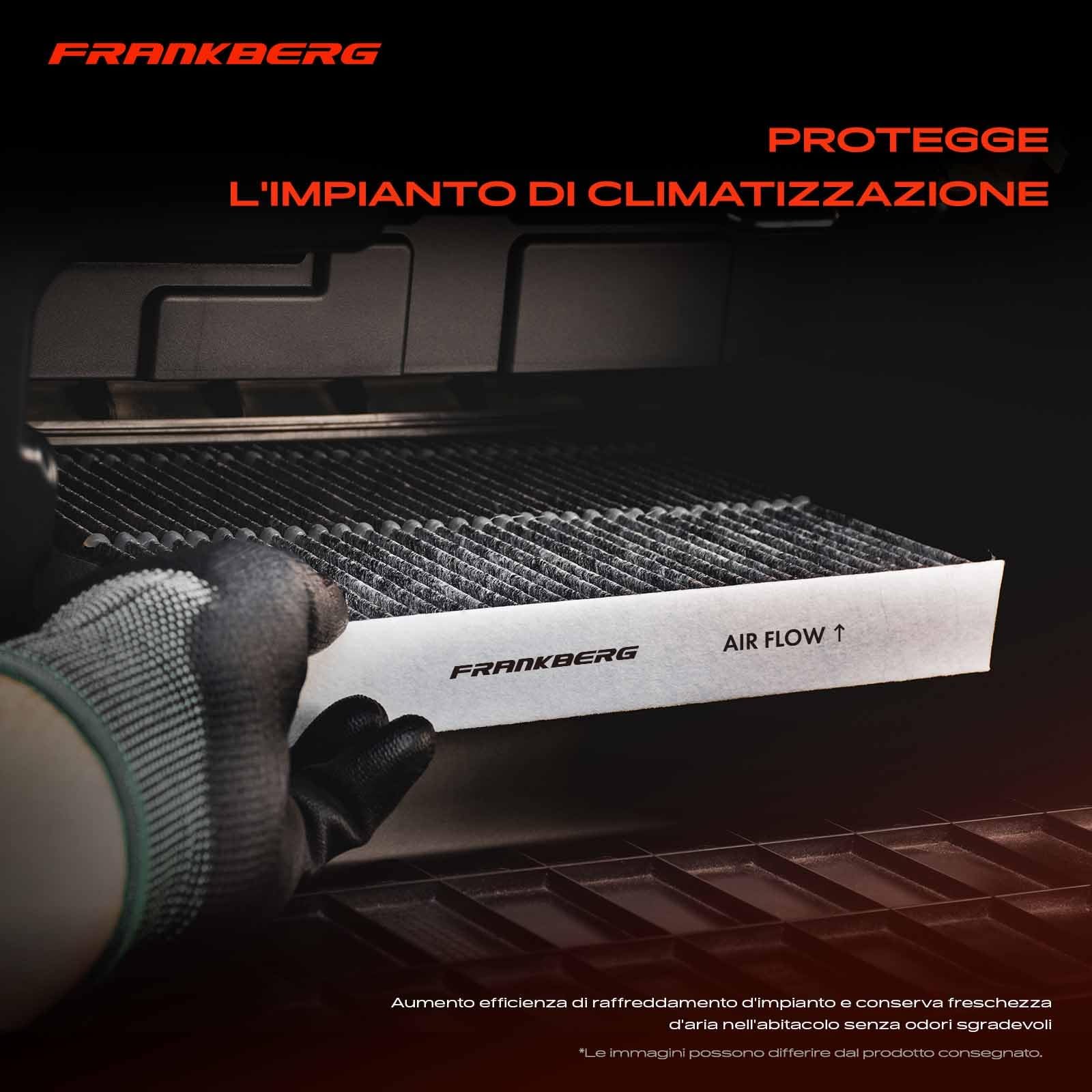 Frankberg 2 filtri antipolline per abitacolo con carbone attivo | 64316946628, Compatibile con: Serie 1 Cabrio E88, Serie 3 Touring E91, X1 E84, Complesso residenziale D3 E91, D3 E90