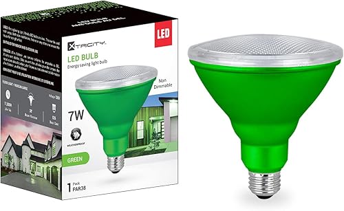 Miniatura 2 de Xtricity Bombillas LED PAR38 LED verdes de inundación, 7 W, (equivalente a 40 W), impermeables, interioresexteriores, base media E26, luces de