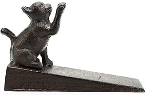 Sungmor Cat Door Stop - Heavy Duty Cast Iron Door Wedge with Non-Slip Mat