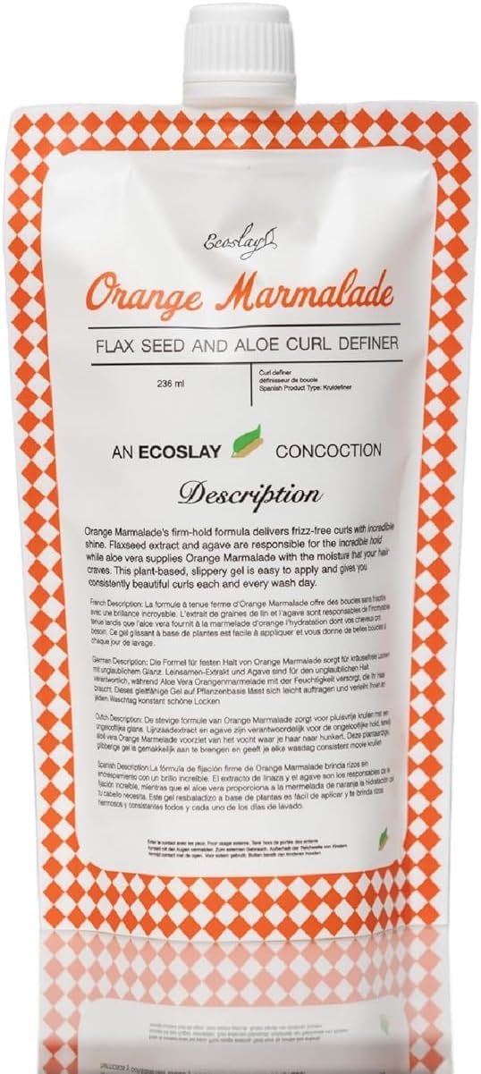 Orange Marmalade Curl Definer Gel - Long-lasting Hold for Wavy, Curly, Coily, and Kinky Hair - Curl Styling Gel for Women