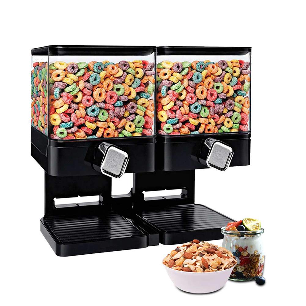 Dispensador de cereal de comida seca doble Li-HIM de 7.5L para mantener alimentos frescos