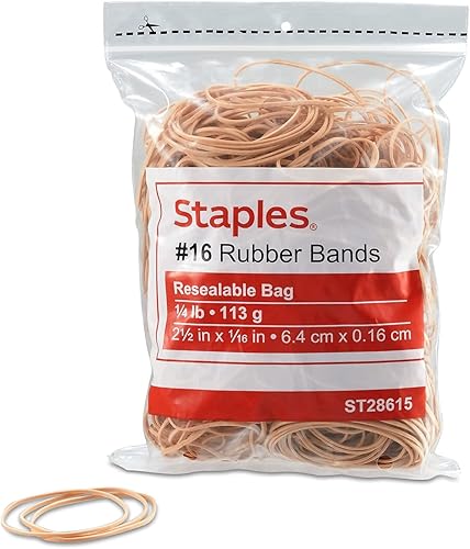 Miniatura 7 de Staples Bandas de goma, tamaño #64, bolsa de 1/4 lb. - Bandas económicas para agrupación de oficina, archivo y uso diario