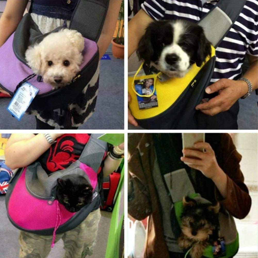 Sac de transport pour animal domestique, sac à bandoulière mains libres pour chien, chat, sac à bandoulière avec sangle réglable et fermeture éclair