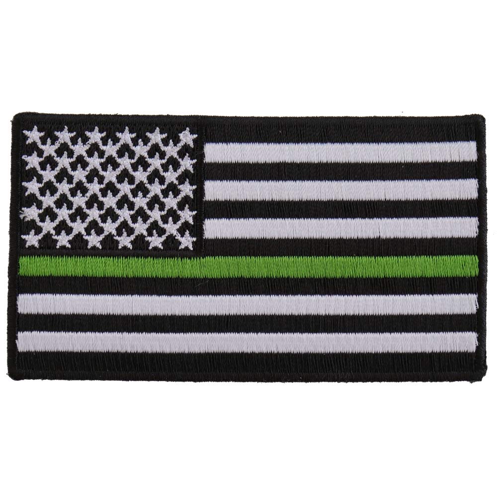 Ivamis Trading Subdued Green Stripe American Flag Patch - 3.5x2 inch
