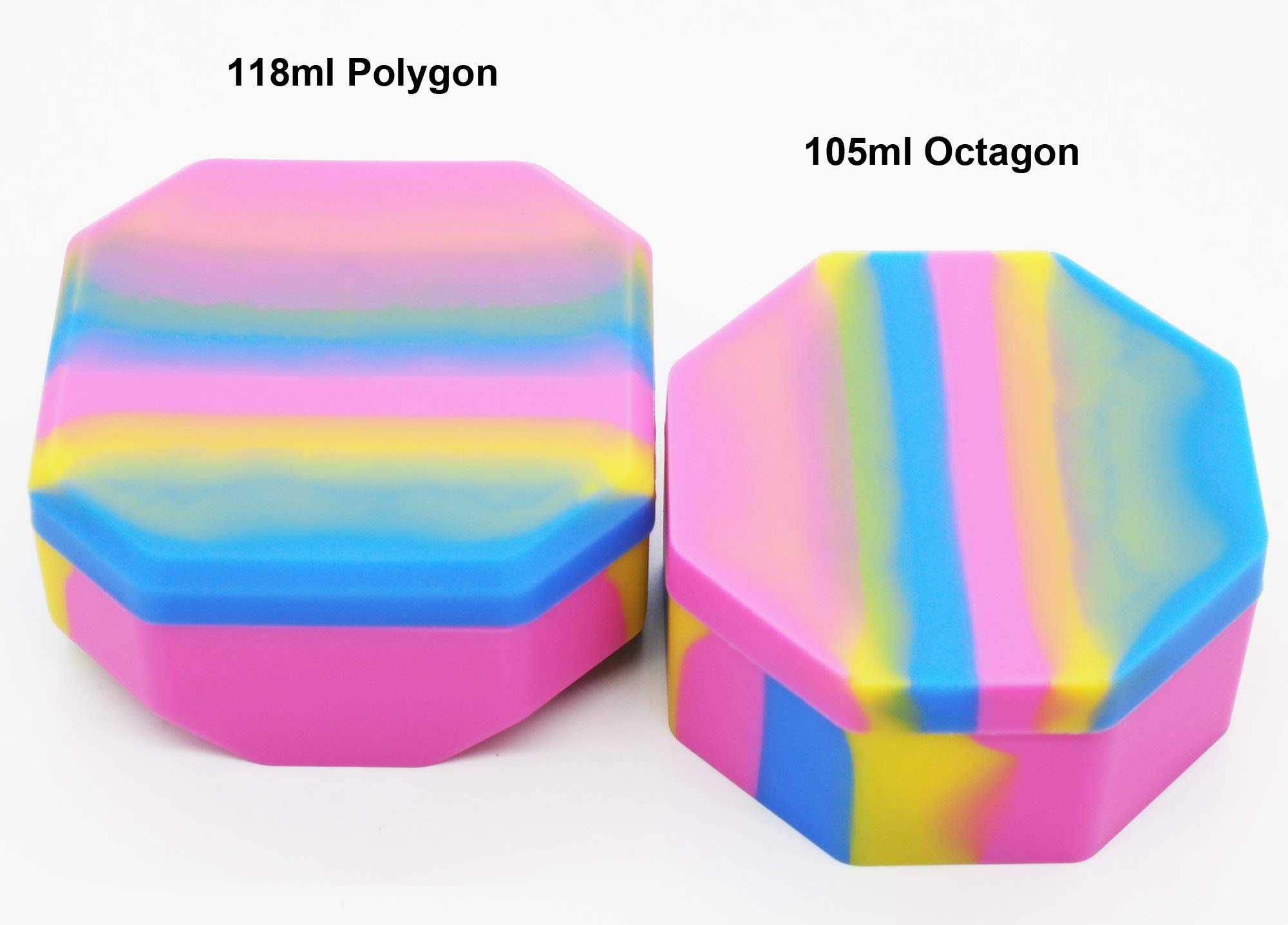 Vegcorn 223ml Large Silicone Wax Concentrate Container Food Storage Non-stick Jar (Rainbow)