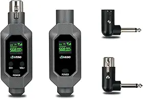 Conversor de microfone Transmissor e receptor XLR Sistema sem fio para microfone dinâmico para microfone com fio,(Transmissor X1 Receptor X1)