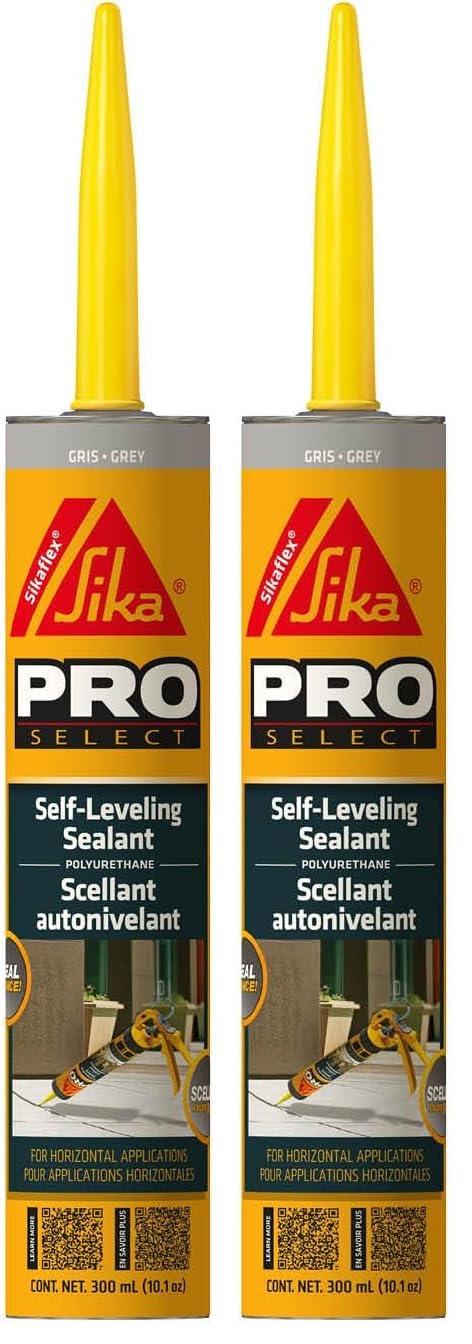 Sikaflex Self Leveling Polyurethane Sealant, Gray | Accelerated Curing | For Concrete Joints | 29 fl. oz | Pack of 2