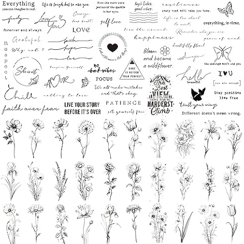 Esland Realistic Temporary Tattoos - 60 Sheets Cover