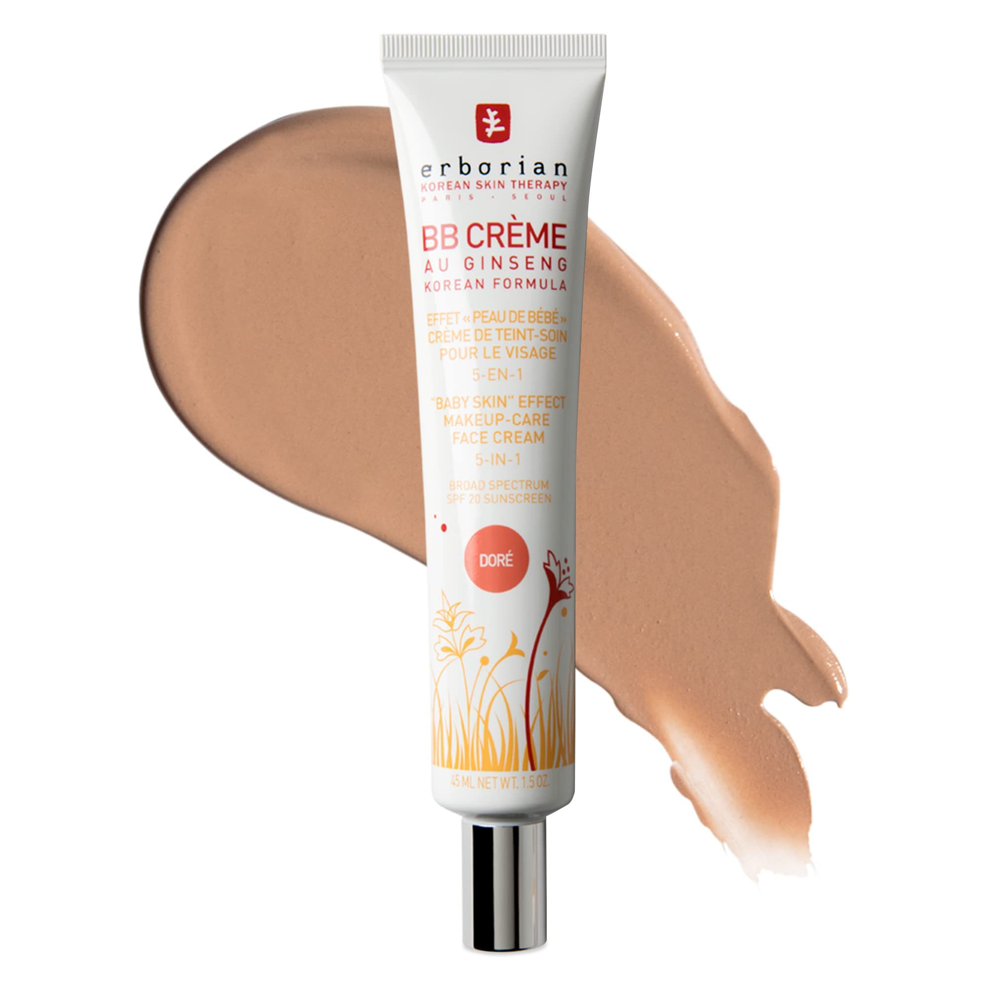 Erborian BB Cream Matte Beauty Balm SPF 20, Tone-Evening Korean Skincare Makeup Hybrid, Moisturizes & Conceals, Buildable Coverage, Natural Finish