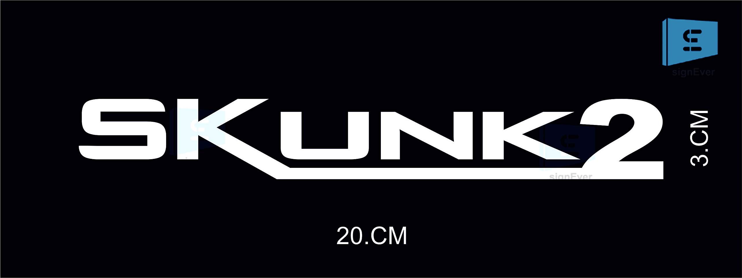 SIGN EVER Skunk 2 Stickers Bike Sides Auto Hood Bumper Vinyl White Decals L x H 20.00 cm x 3.00 cm Pack of 2